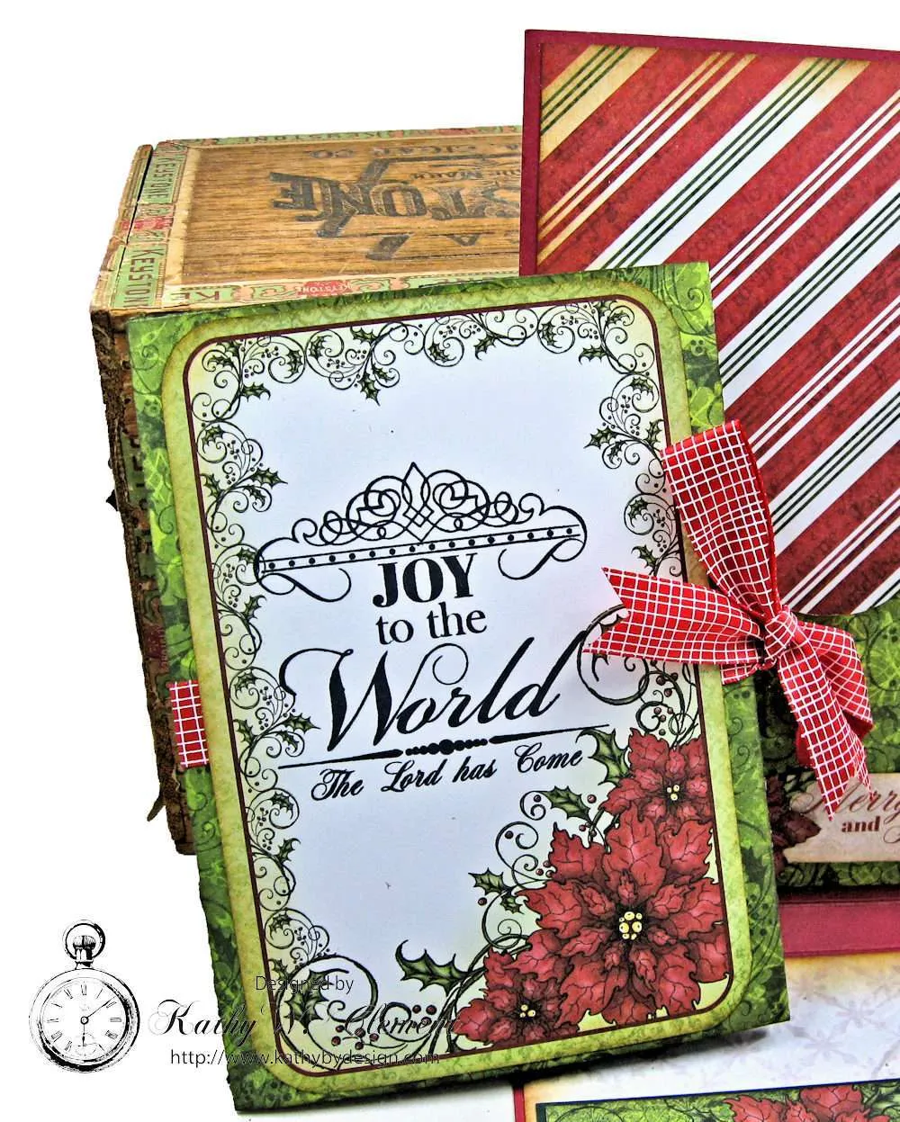 Christmas Joy Card Folio Sparkling Poinsettia by Kathy Clement Product by Heartfelt Creations Photo 6